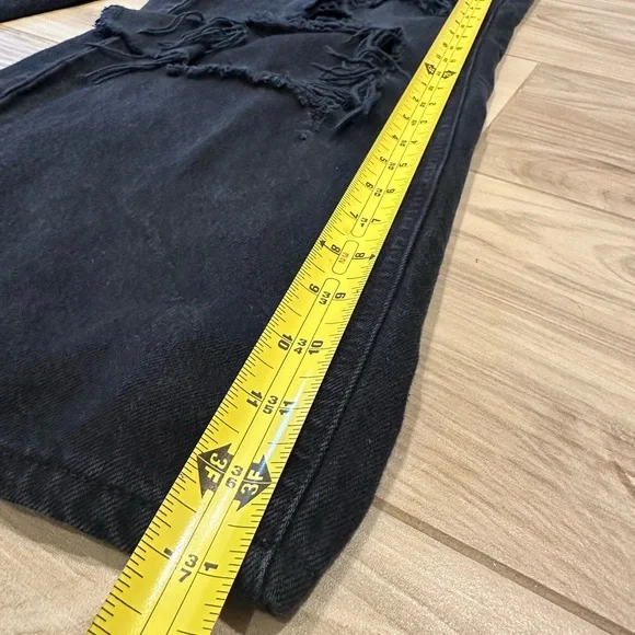 Women’s PacSun Black Flare Wide Leg Jeans Distressed Size 27 - Picture 7 of 12